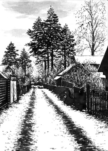 In the Middle of Winter 18. Среди зимы 18 图画 标题为“In the Middle of Wi…” 由Владимир Абаимов, 原创艺术品, 墨