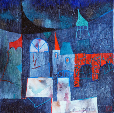Old city Original Acryl ÖL auf Leinwand 30 x 30 cm, 13 Painting titled "Old city Original…" by Emil Hasenrick, Original Artwork, Acrylic Mounted on Other rigid panel