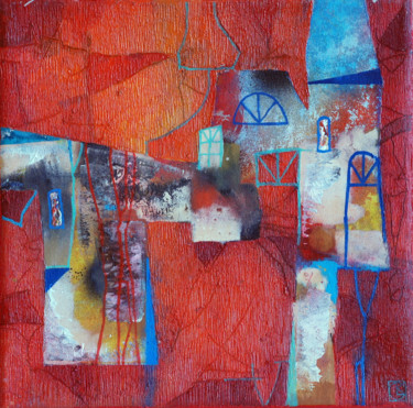 Old city Original Acryl ÖL auf Leinwand 30 x 30 cm, 15 Painting titled "Old city Original…" by Emil Hasenrick, Original Artwork, Acrylic Mounted on Other rigid panel