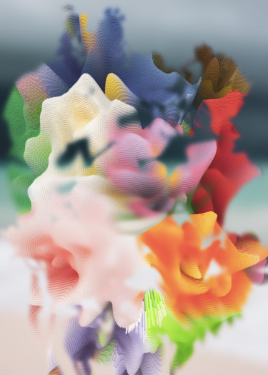 Digital Arts με τίτλο "Blue blossom" από Larisa Siverina, Αυθεντικά έργα τέχνης, Ψηφιακή ζωγραφική