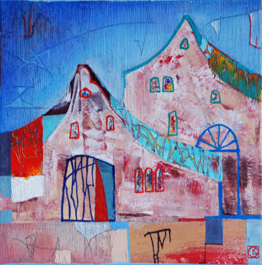 Old city Original Acryl ÖL auf Leinwand 30 x 30 cm, 16 Painting titled "Old city Original…" by Emil Hasenrick, Original Artwork, Acrylic Mounted on Other rigid panel