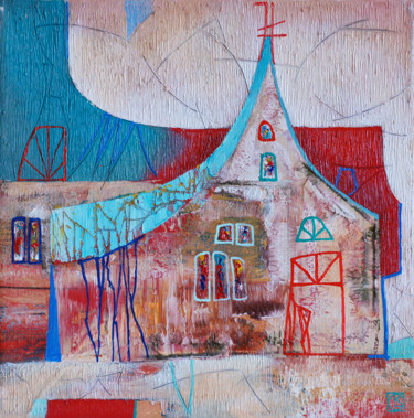 Old city Original Acryl ÖL auf Leinwand 30 x 30 cm, 19 Painting titled "Old city Original…" by Emil Hasenrick, Original Artwork, Acrylic Mounted on Other rigid panel