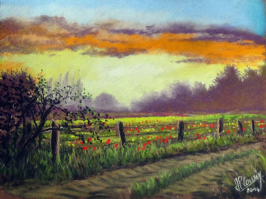제목이 "Lumière champêtre"인 그림 Jean-Pierre Cousin로, 원작, 파스텔