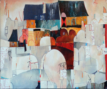 Old city Original Acryl ÖL auf Leinwand 100 x 120 cm, 3 Painting titled "Old city Original…" by Emil Hasenrick, Original Artwork, Acrylic Mounted on Other rigid panel