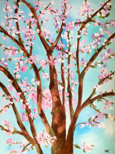제목이 "Apple blossom in Lo…"인 미술작품 Olga Koval로, 원작, 기름 나무 들것 프레임에 장착됨