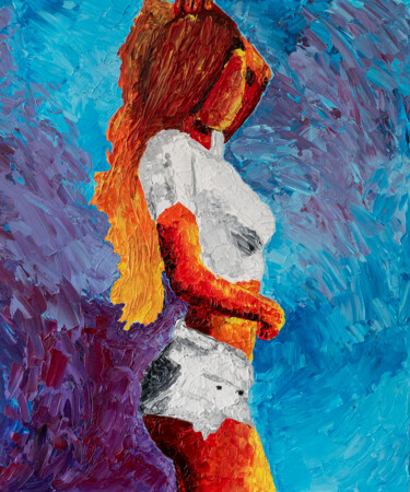 绘画 标题为“Girl in Cheeky Whit…” 由Michel Meppelink, 原创艺术品, 丙烯