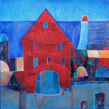 Old city Original Acryl ÖL auf Leinwand 60 x 60 cm, 2 Painting titled "Old city Original…" by Emil Hasenrick, Original Artwork, Acrylic Mounted on Other rigid panel