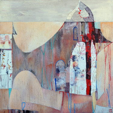 Old city Original Acryl ÖL auf Leinwand 60 x 60 cm, 3 绘画 标题为“Old city Original…” 由Emil Hasenrick, 原创艺术品, 丙烯 安装在其他刚性面板上