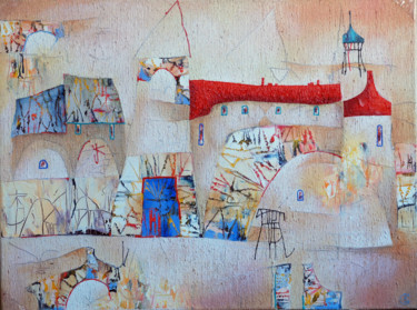 Old city Original Acryl ÖL auf Leinwand 60 x 80 cm, 3 Painting titled "Old city Original…" by Emil Hasenrick, Original Artwork, Acrylic Mounted on Other rigid panel