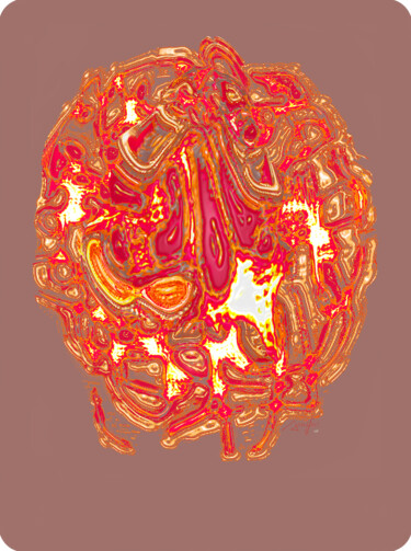 " Larmes de Framboise ou DIGITAL N°1B " Peinture intitulée "" Larmes de Framboi…" par Grégory Dreyfus, Œuvre d'art originale, Peinture numérique Monté sur Aluminium