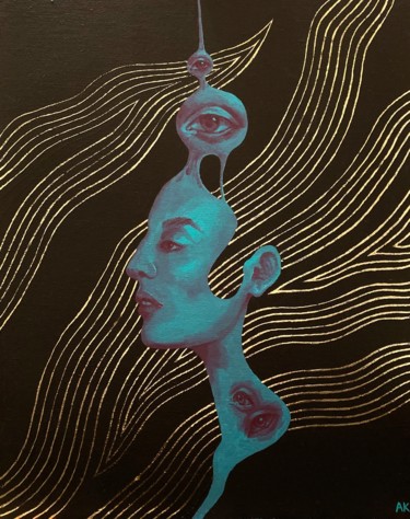 Peinture intitulée "Течение времени" par Anna Kochetkova, Œuvre d'art originale, Acrylique
