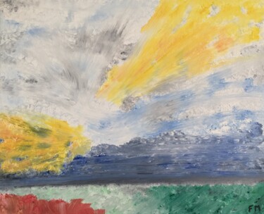 Peinture intitulée "#Hiver au Cap d'Ant…" par François Martigné, Œuvre d'art originale, Huile