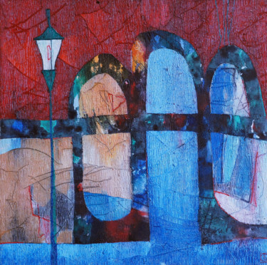Old city Original Acryl ÖL auf Leinwand 50 x 50 cm, 3 绘画 标题为“Old city Original…” 由Emil Hasenrick, 原创艺术品, 丙烯 安装在其他刚性面板上