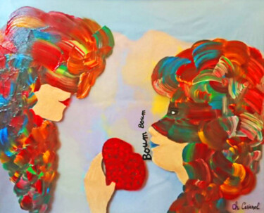 「Dopamine et  Ocytoc…」というタイトルの絵画 Chantal Cavenelによって, オリジナルのアートワーク, アクリル