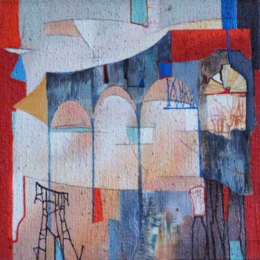 Old city Original Acryl ÖL auf Leinwand 50 x 50 cm, 6 绘画 标题为“Old city Original…” 由Emil Hasenrick, 原创艺术品, 丙烯 安装在其他刚性面板上