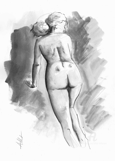 Les salières de Vénus Drawing titled "Les salières de Vén…" by Alliet-Delacroix, Original Artwork, Ink Mounted on Cardboard
