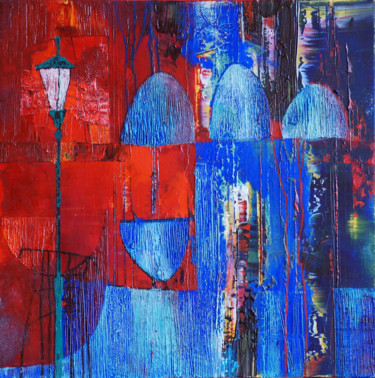 Old city Original Acryl ÖL auf Leinwand 50 x 50 cm, 9 绘画 标题为“Old city Original…” 由Emil Hasenrick, 原创艺术品, 丙烯 安装在其他刚性面板上
