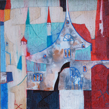 Old city Original Acryl ÖL auf Leinwand 50 x 50 cm, 11 绘画 标题为“Old city Original…” 由Emil Hasenrick, 原创艺术品, 丙烯 安装在其他刚性面板上