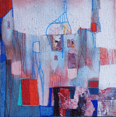 Old city Original Acryl ÖL auf Leinwand 50 x 50 cm, 12 绘画 标题为“Old city Original…” 由Emil Hasenrick, 原创艺术品, 丙烯 安装在其他刚性面板上