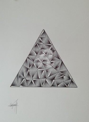 图画 标题为“Triangle” 由Gaignart, 原创艺术品, 圆珠笔
