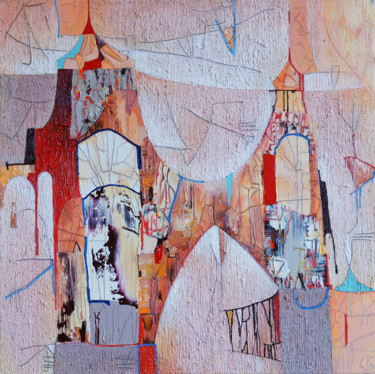 Old city Original Acryl ÖL auf Leinwand 50 x 50 cm, 21 Painting titled "Old city Original…" by Emil Hasenrick, Original Artwork, Acrylic Mounted on Other rigid panel