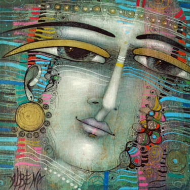 Peinture intitulée "Je pense à toi" par Albena Vatcheva, Œuvre d'art originale, Huile Monté sur Châssis en bois