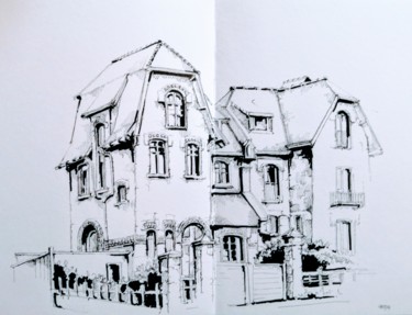 Drawing titled "Urville" by Veronique Gaudin, Original Artwork, Ink