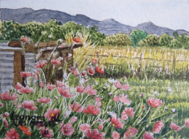 Little shed in Wakkerstroom 75 x 55 mm Watercolours 绘画 标题为“Little shed in Wakk…” 由Leonora De Lange, 原创艺术品, 水彩