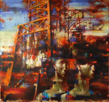 「Industrial motive」というタイトルの絵画 Dobrodiy Alexandrによって, オリジナルのアートワーク, オイル