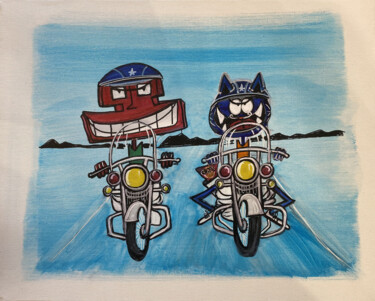 Painting titled "Vive les pommes chi…" by Seb Paul Michel, Original Artwork, Acrylic Mounted on Wood Stretcher frame