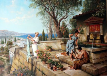 Painting titled "Vase Painter, Henry…" by Gennadiy Protsko, Original Artwork, Oil