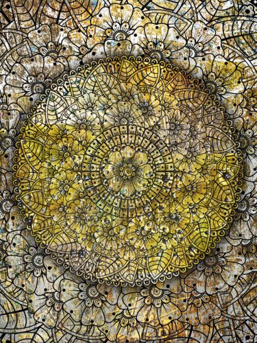 Painting titled "Mandala Yoga Chakra…" by Tony Rubino, Original Artwork, Acrylic Mounted on Wood Stretcher frame
