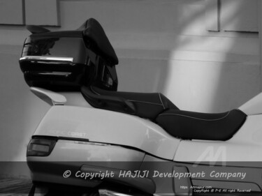 Large honda silver wings saddle and motorcycle high section 摄影 标题为“Large honda silver…” 由Cédric Hajiji, 原创艺术品, 数码摄影