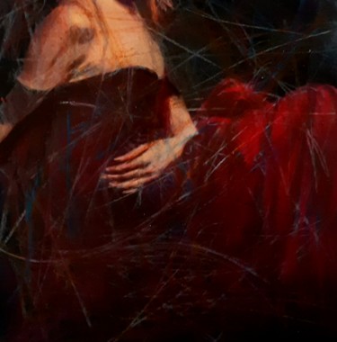 绘画 标题为“da sola in rosso” 由Fabrizio Avena, 原创艺术品, 粉彩