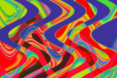 Arts numériques intitulée "sixties  abstract 1" par Gaudi .C, Œuvre d'art originale, Travail numérique 2D