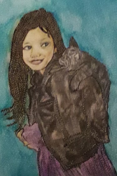 Painting titled "PROMENADE PRINTANIÈ…" by Anne Bazabidila, Original Artwork, Watercolor