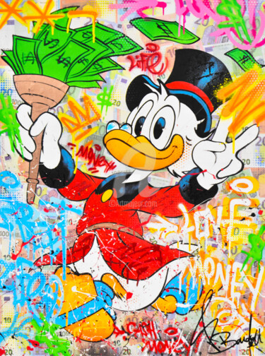 PICSOU CASH 绘画 标题为“PICSOU CASH” 由Vincent Bardou, 原创艺术品, 丙烯 安装在木质担架架上