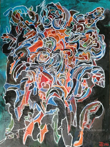 Painting titled "Baiame" by Andrew Walaszek, Original Artwork, Acrylic Mounted on Wood Stretcher frame