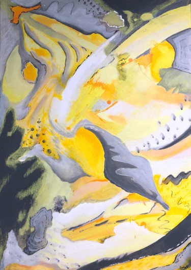 ENERGY I Painting titled "ENERGY I" by Hanna Borowska, Original Artwork, Acrylic Mounted on Wood Stretcher frame