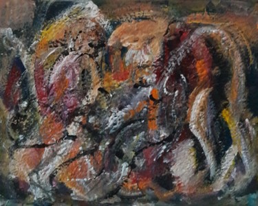 le corps transmis dans le ciel.. Peinture intitulée "le corps transmis d…" par Sam Keusseyan, Œuvre d'art originale, Acrylique