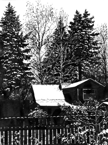 In the Middle of Winter 19. Среди зимы 19 图画 标题为“In the Middle of Wi…” 由Владимир Абаимов, 原创艺术品, 墨