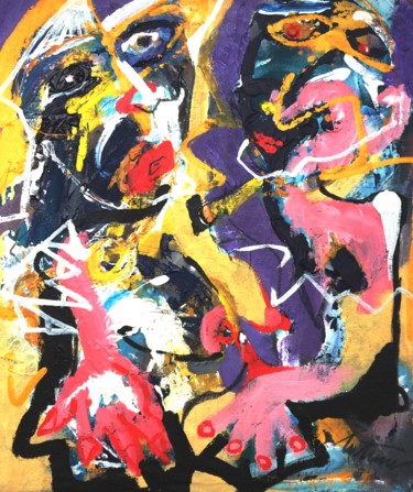 Painting titled "just sey i love him" by Trajche Chatmov (Chatma), Original Artwork, Acrylic