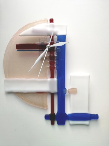 Clock Vanguard, fused glass Design titled "Clock Vanguard, fus…" by Anna Smilyanskaya, Original Artwork, Accessories