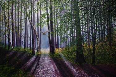 「A Shaft Of forest L…」というタイトルの絵画 Hazel Thomsonによって, オリジナルのアートワーク, オイル