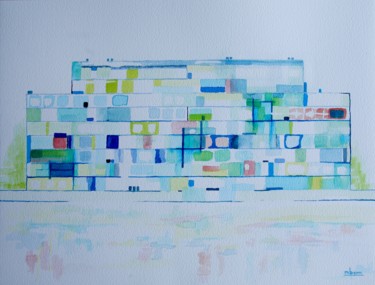Peinture intitulée "URBA 7 ou Transpare…" par Marc Barn, Œuvre d'art originale, Aquarelle