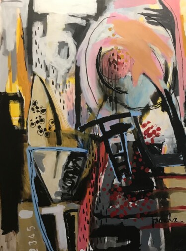 Schilderij getiteld "La chanteuse" door Johanne Proulx, Origineel Kunstwerk, Acryl