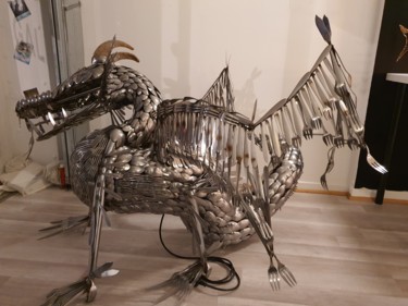 Sculptuur getiteld "GRAND DRAGON by DSA…" door D.S.A.Rt, Origineel Kunstwerk, Roestvrij Staal
