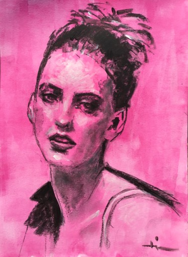 Painting titled "Emily2" by Dominique Dève, Original Artwork, Acrylic