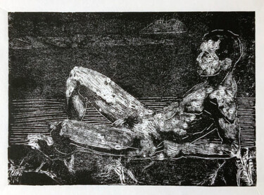 印花与版画 标题为“By the water 2” 由Sergey Sovkov, 原创艺术品, Collagraphy