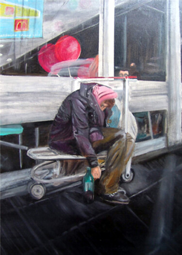 Painting titled "McDONALD" by Silvano Battimiello, Original Artwork, Oil